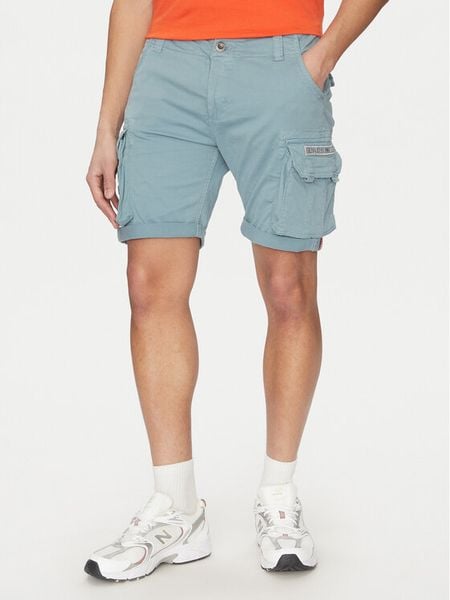 Alpha Industries Szorty materiałowe Crew 176203 Niebieski Slim Fit. Niebieskie szorty męskie Alpha Industries, bez wzorów, z bawełny. Za 319.99 zł.