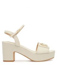 Liu Jo Sandały Harper 04 SA6119 P0102 Écru. Sandały damskie Liu Jo, bez wzorów, ze skóry, bez obcasa, na słupku. Za 559.99 zł.