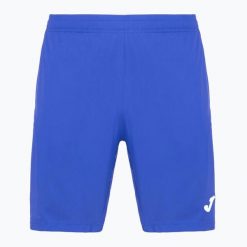 Spodenki tenisowe męskie Joma Montreal. Niebieskie szorty męskie Joma, bez wzorów, z materiału. Za 94.99 zł.