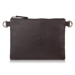 Torebka damska skórzana na ramię kompaktowa kopertówka brązowa Paolo Peruzzi SI-41-BR. Brązowe torebki wieczorowe bez wzorów, z materiału, klasyczne, bez kołnierzyka, bez ramiączek. Za 79.00 zł.