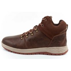 Buty Caterpillar Zeke Hiker P725428 brązowe. Brązowe buty trekkingowe męskie na jesień, ze skóry, przed kolano, bez zapięcia. Za 518.78 zł.