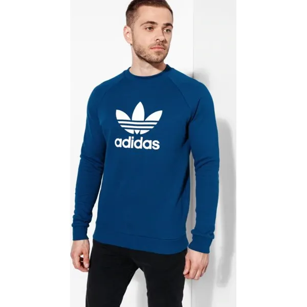 Adidas Bluza Trefoil Crew Adicolor , niebieski, rozmiar M. Niebieskie bluzy bez kaptura męskie Adidas, m, z bawełny. W wyprzedaży za 169.99 zł.