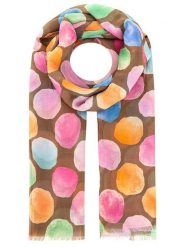 Zwillingsherz Szal "Colorful dots" w kolorze brązowym ze wzorem - 180 x 98 cm rozmiar: onesize. Brązowe szaliki i kominy damskie Zwillingsherz, bez wzorów, z materiału. Za 107.37 zł.