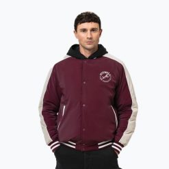 Kurtka męska Pitbull Manolito Baseball. Czerwone kurtki męskie PITBULL, m, bez wzorów, z nylonu, sportowe, bez kaptura. Za 309.99 zł.