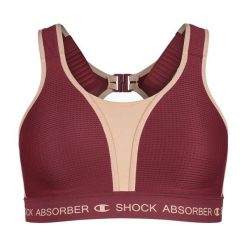 Biustonosz treningowy Shock Absorber Ultimate Run Bra Padded. Czerwone biustonosze sportowe damskie CHAMPION, bez wzorów. Za 189.99 zł.
