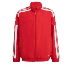 Kurtka dziecięca adidas Squadra 21 Presentation. Białe kurtki treningowe męskie Adidas, bez wzorów, z materiału, do piłki nożnej. Za 121.99 zł.