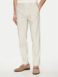 Calvin Klein Spodnie materiałowe K10K114400 Beżowy Slim Fit. Brązowe spodnie materiałowe męskie CALVIN KLEIN, bez wzorów, z lyocellu. Za 319.99 zł.
