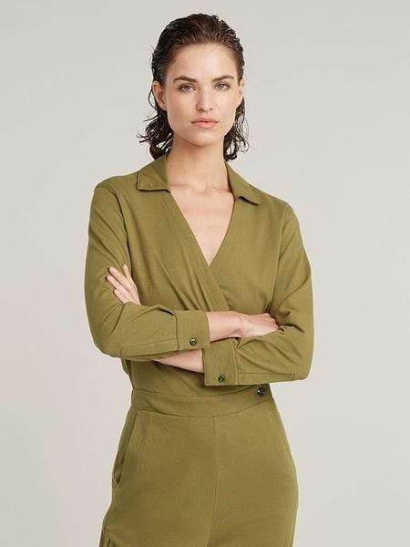 G-Star Kombinezon w kolorze khaki rozmiar: S. Brązowe kombinezony damskie G-Star, s, bez wzorów, z bawełny, retro, bez kołnierzyka, bez ramiączek. Za 173.60 zł.