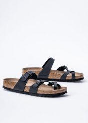 Japonki damskie Birkenstock Mayari BF (71793). Czarne klapki damskie Birkenstock, bez wzorów, bez obcasa. Za 289.99 zł.