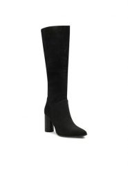 Jenny Fairy Kozaki LS5784-02 Czarny. Czarne kozaki damskie Jenny Fairy, z materiału, bez obcasa, na słupku. Za 99.99 zł.