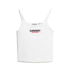 Damski tank top Superdry Sportswear. Białe topy sportowe damskie Superdry., na lato, xl, bez wzorów, z bawełny, bez ramiączek. Za 101.70 zł.