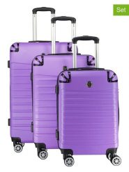 Canadian Peak 3-częściowy zestaw "Shockeak" w kolorze fioletowym rozmiar: onesize. Różowe walizki Canadian Peak, bez wzorów, z materiału. Za 404.99 zł.