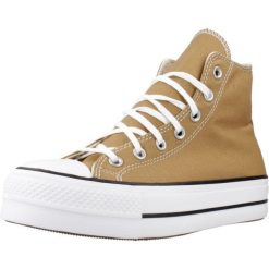 Kapcie CONVERSE CHUCK TAYLOR ALL STAR PLATFORM Brązowy. Brązowe kapcie damskie Converse, z tkaniny. W wyprzedaży za 359.45 zł.