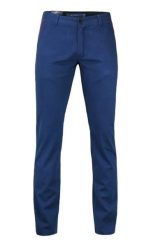 Stylowe Spodnie Męskie, 100% BAWEŁNA, Chinosy, Zwężane Nogawki, Chabrowe. Niebieskie spodnie materiałowe męskie Chiao, bez wzorów, z bawełny, eleganckie. Za 169.00 zł.