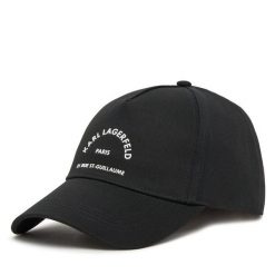 Czapka z daszkiem KARL LAGERFELD. Czarne czapki z daszkiem damskie Karl Lagerfeld, bez wzorów. Za 199.99 zł.