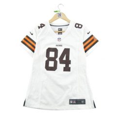 Koszulka NFL Cleveland Browns dla kobiet. Białe bluzki damskie Nike, l, bez wzorów, bez kołnierzyka. Za 170.36 zł.
