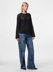 Pieces Sweter w kolorze czarnym rozmiar: XS. Czarne swetry klasyczne damskie Pieces, xs, z bawełny, bez kołnierzyka. Za 65.85 zł.