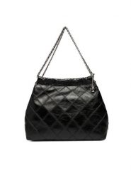 Tory Burch Torebka Fleming Soft Distressed Hobo Bag 165170 Czarny. Czarne torebki klasyczne damskie Tory Burch, bez wzorów, ze skóry, bez dodatków. Za 4,499.00 zł.