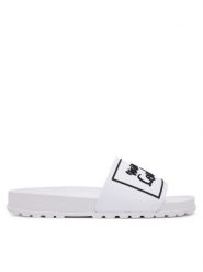 Versace Jeans Couture Klapki 78VA3SQ2 Biały. Białe klapki damskie Versace Jeans Couture, bez wzorów, z jeansu, bez obcasa. Za 229.99 zł.