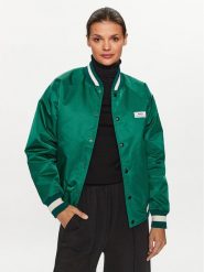 Mercer Amsterdam Kurtka bomber Unisex The Re-Varsity MEAP231010 Zielony Relaxed Fit. Zielone kurtki męskie Mercer Amsterdam, l, bez wzorów, z syntetyku, bez kaptura. Za 1,299.00 zł.
