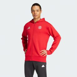 Bluza FC Bayern Anthem. Czerwone bluzy bez kaptura męskie Adidas, l, z materiału. Za 449.00 zł.