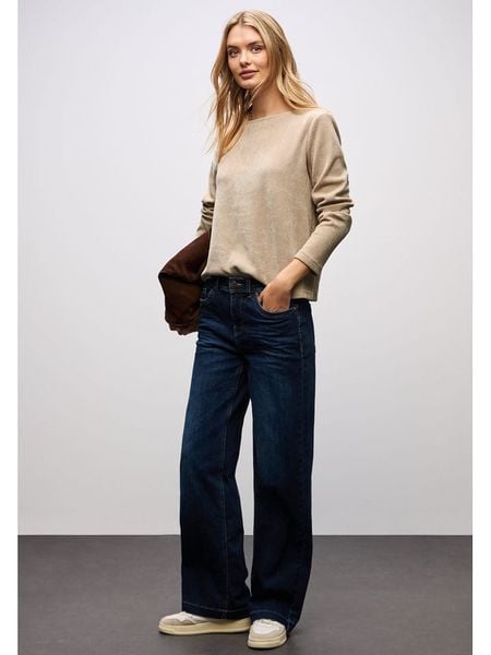 Street One Sweter w kolorze beżowym rozmiar: 36. Brązowe swetry klasyczne damskie Street One, bez kołnierzyka. Za 117.73 zł.