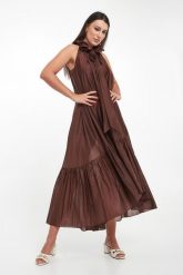 Sukienka midi TWINSET ACTITUDE. Sukienki damskie Twinset Milano, xs, bez wzorów, bez kołnierzyka, bez ramiączek, midi. Za 1,079.00 zł.