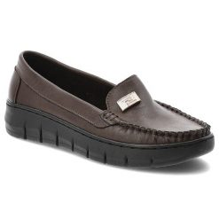 Czekoladowe Półbuty Armodo Skórzane Buty Damskie. Brązowe półbuty damskie Armodo, bez wzorów, ze skóry, biznesowe, bez obcasa. Za 305.99 zł.