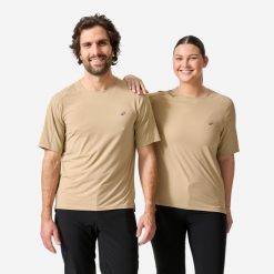 Koszulka rowerowa MTB Rockrider 500. Brązowe t-shirty sportowe męskie ROCKRIDER, m, z elastanu, bez ramiączek, rowerowe. Za 89.99 zł.