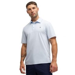 Męska techniczna golfowa koszulka polo Siroko Birkdale Blue. Niebieskie koszulki polo męskie SIROKO, m, bez wzorów, z materiału, bez ramiączek. Za 212.00 zł.