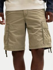 Jack & Jones Szorty materiałowe Cole Frank 12291369 Zielony Regular Fit. Zielone szorty męskie Jack & Jones, z bawełny, bez kołnierzyka. Za 159.99 zł.