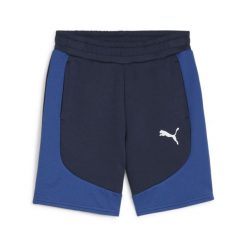 Młodzieżowe szorty Evostripe PUMA Club Navy Blue. Niebieskia szorty damskie Puma, bez wzorów, młodzieżowe. Za 97.99 zł.