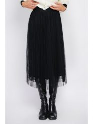 ASSUILI Spódnica w kolorze czarnym rozmiar: 36. Czarne spódniczki damskie Assuili, bez wzorów, z tiulu, klasyczne, z podwyższonym stanem, midi. Za 134.85 zł.