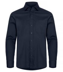 Clique Stretch Shirt L/S - koszula stretch z długim rękawem – Dark Navy. Niebieskie koszule męskie CLIQUE, l, bez wzorów, z bawełny, bez kołnierzyka, bez ramiączek. Za 188.64 zł.
