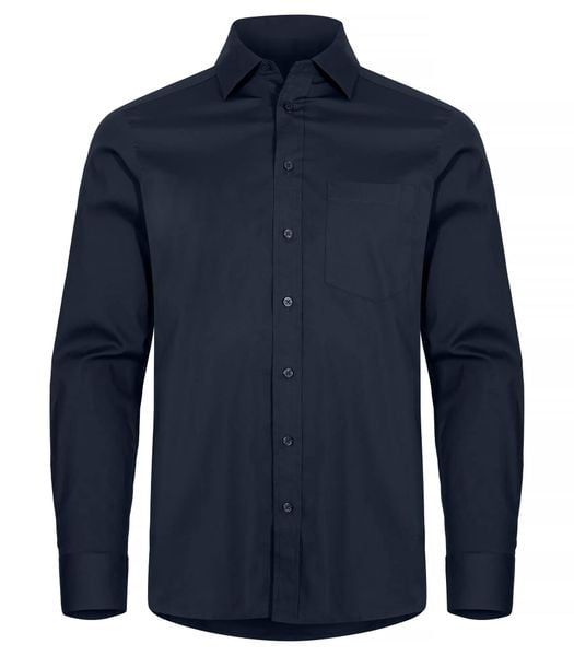 Clique Stretch Shirt L/S - koszula stretch z długim rękawem – Dark Navy. Niebieskie koszule męskie CLIQUE, l, bez wzorów, z bawełny, bez kołnierzyka, bez ramiączek. Za 188.64 zł.