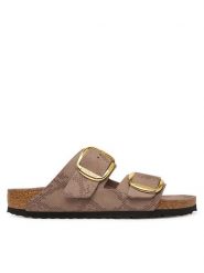 Birkenstock Klapki Arizona Big Buckle 1032891 Beżowy. Brązowe klapki damskie Birkenstock, bez wzorów, ze skóry, bez obcasa. Za 539.99 zł.