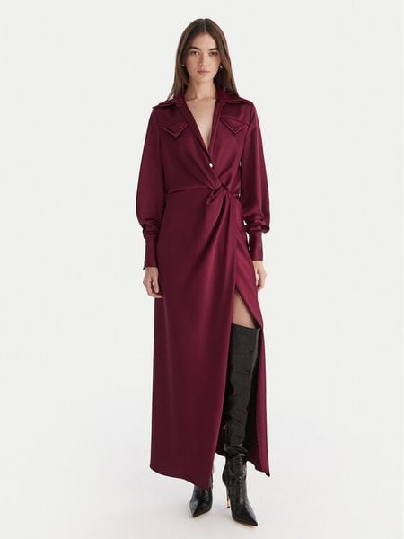 Babylon Sukienka wieczorowa ED0764 Bordowy Regular Fit. Czerwone sukienki damskie Babylon, bez wzorów, z syntetyku, wizytowe, bez kołnierzyka, bez ramiączek. Za 1,439.00 zł.