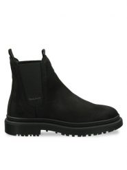 Gant Sztyblety 29553800 Czarny. Czarne botki damskie Gant, ze skóry, bez obcasa, na płaskiej podeszwie, bez zapięcia. Za 539.99 zł.