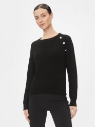Kontatto Sweter 3M1238 Czarny Regular Fit. Czarne swetry klasyczne damskie Kontatto, m, z syntetyku, bez kołnierzyka. Za 239.99 zł.