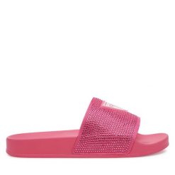 Klapki Guess. Czerwone klapki damskie Guess, z aplikacjami, bez obcasa. Za 159.99 zł.