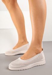 Beżowe Tenisówki z Siateczkową Cholewką Avisela. Brązowe trampki i tenisówki damskie Born2be, bez wzorów, z jeansu. Za 44.99 zł.