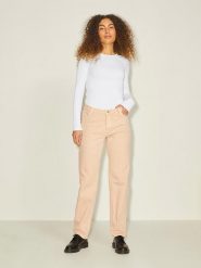 JJXX Koszulka w kolorze białym rozmiar: S. Białe bluzki damskie JJXX, s, bez wzorów, prążkowane, bez kołnierzyka. Za 60.99 zł.