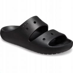 Klapki Dla Dorosłych Crocs Classic V2 Sandal. Szare klapki damskie Crocs, bez wzorów, z materiału, bez obcasa. Za 135.99 zł.