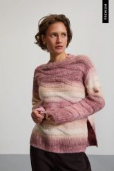 Sweter ombre różowy. Czerwone swetry klasyczne damskie MOODO, l, z poliamidu, bez kołnierzyka. Za 159.99 zł.