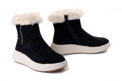 RIEKER Revolution W1772-00 black, botki damskie. Czarne botki damskie Rieker, na zimę, bez obcasa, bez zapięcia. Za 479.90 zł.