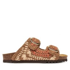 Klapki Scholl. Brązowe klapki damskie Scholl, bez wzorów, bez obcasa. Za 399.99 zł.