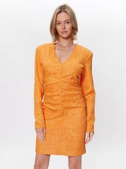 Gestuz Sukienka koktajlowa Maisie 10906936 Pomarańczowy Slim Fit. Brązowe sukienki damskie Gestuz, bez wzorów, z syntetyku, wizytowe, bez kołnierzyka, bez ramiączek. Za 569.99 zł.