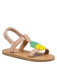Nelli Blu Sandały CM210804-14 Beżowy. Brązowe sandały dziewczęce Nelli Blu, z materiału, bez zapięcia. Za 99.99 zł.