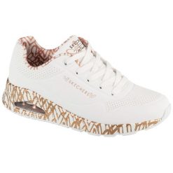 Buty sportowe Sneakersy damskie, Uno-Loving Love. Białe buty sportowe na co dzień damskie Skechers, bez wzorów, trekkingowe. Za 379.99 zł.