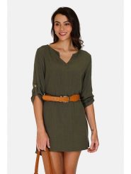Le Jardin du Lin Sukienka w kolorze khaki rozmiar: 40. Brązowe sukienki damskie Le jardin du lin, bez wzorów, klasyczne, bez kołnierzyka, bez ramiączek, mini. Za 144.58 zł.